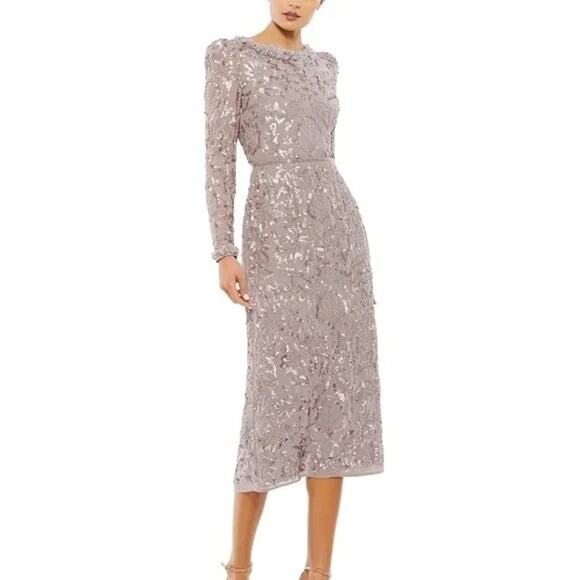 Mauve long sleeved Mother of the Bride / Groom Dress Style - 93595 Size - 12 - Picture 1 of 2
